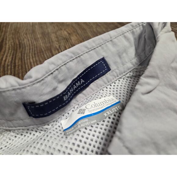 Columbia Bahama Silver Gray XXL Long Sleeve Button Front Men's Shirt Vented - Picture 3 of 5